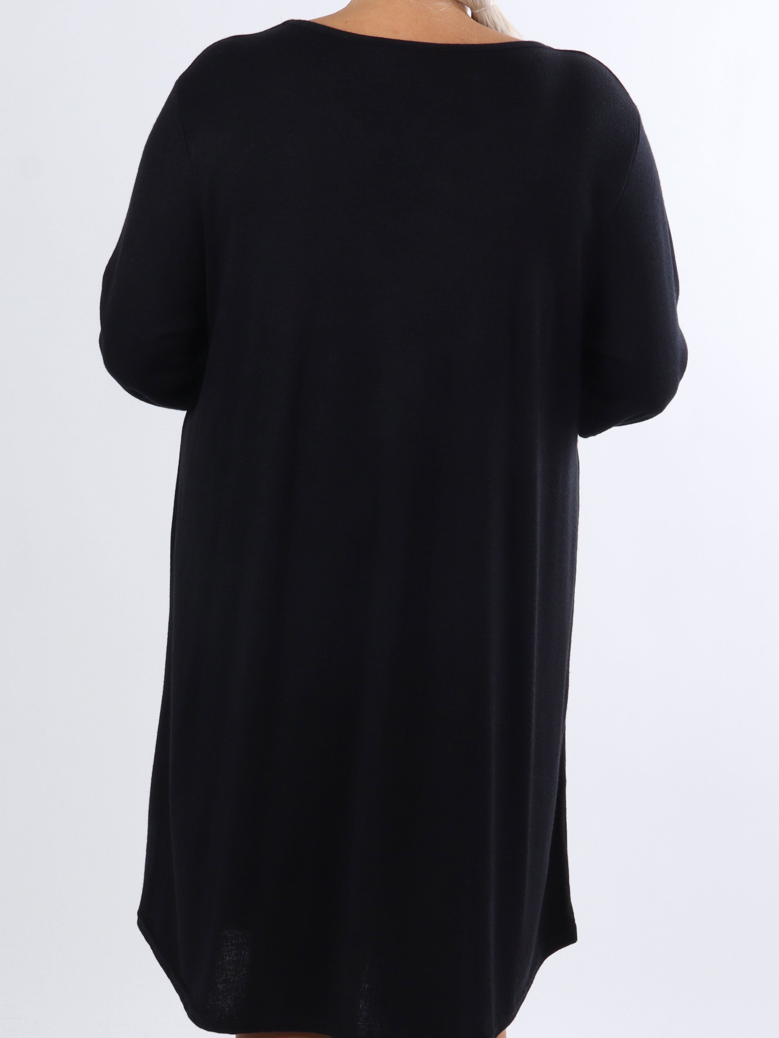 Sidsel - Härlig mjuk plus size klänning med silverringar framtill - Beige